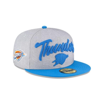 Grey Oklahoma City Thunder Hat - New Era NBA NBA Draft 59FIFTY Fitted Caps USA4035817